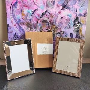 NEW Pottery Barn 2x Silver Pattern Modern Frames